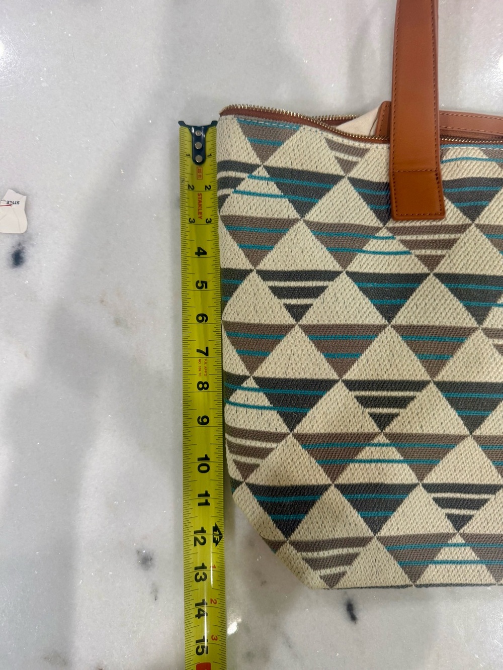 NWOT Moda Luxe Quinn Tote Blue and Neutral Hues Canvas - Picture 8 of 10